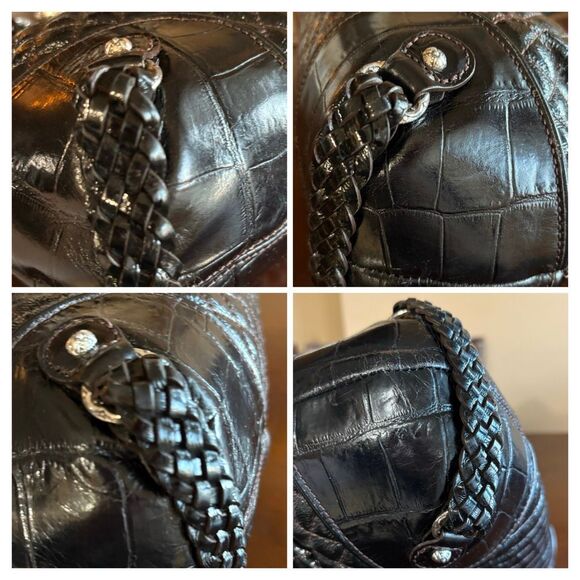 BRIGHTON - Quilted Black Patent Leather Hobo Shoulder Bag. Beautiful Condition! - Picture 12 of 15